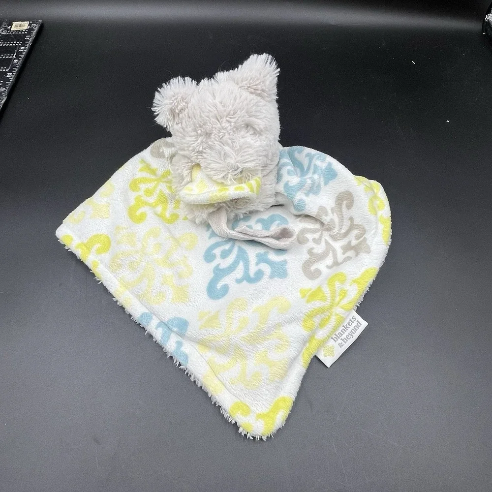 Blankets & Beyond‎ Gray Bear Yellow Teal Security Blanket Lovey Baby Replacement